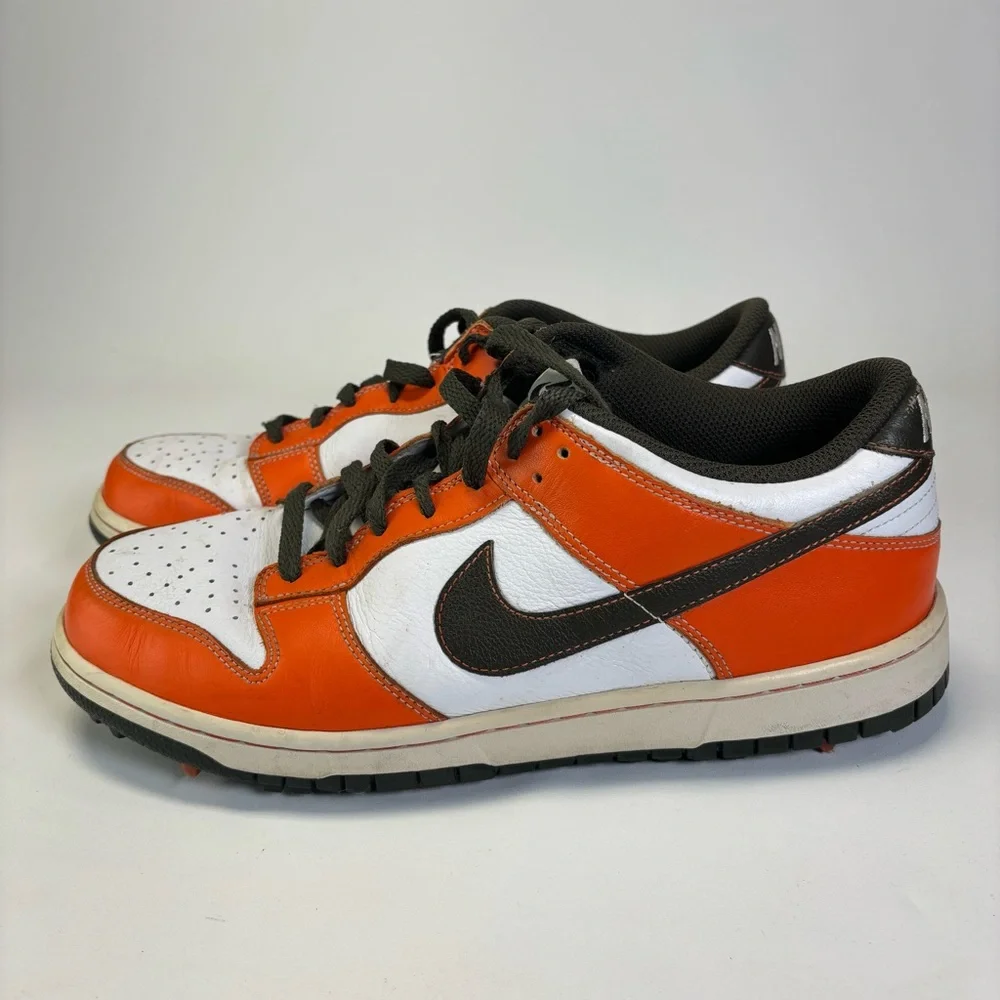 Nike SB Dunk Air White Orange Olive Mens Golf Shoes 484294-101‎ RARE